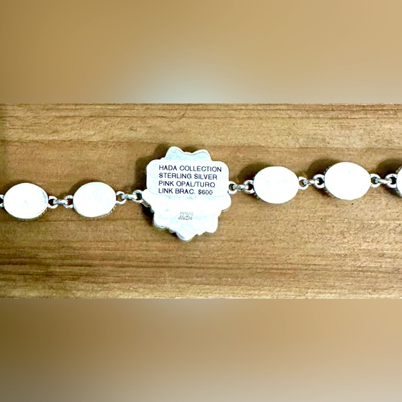 NWT Sterling Silver Pink Opal and Kingman Turquoise Bracelet - Picture 4 of 14
